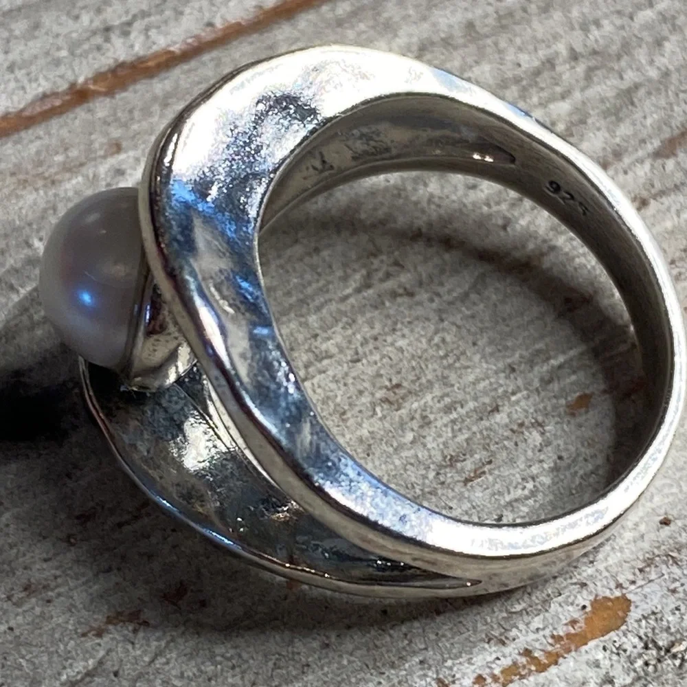 Grace & Heart G&H .925 Sterling Silver Pearl Ring SIZE 5 Artisan Jewelry Fashion
